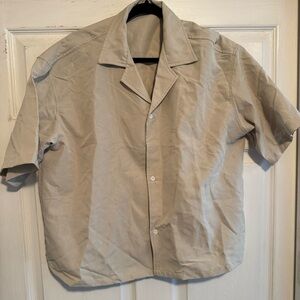 Men's Beige Short Sleeve dress shirt